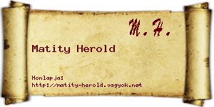 Matity Herold névjegykártya